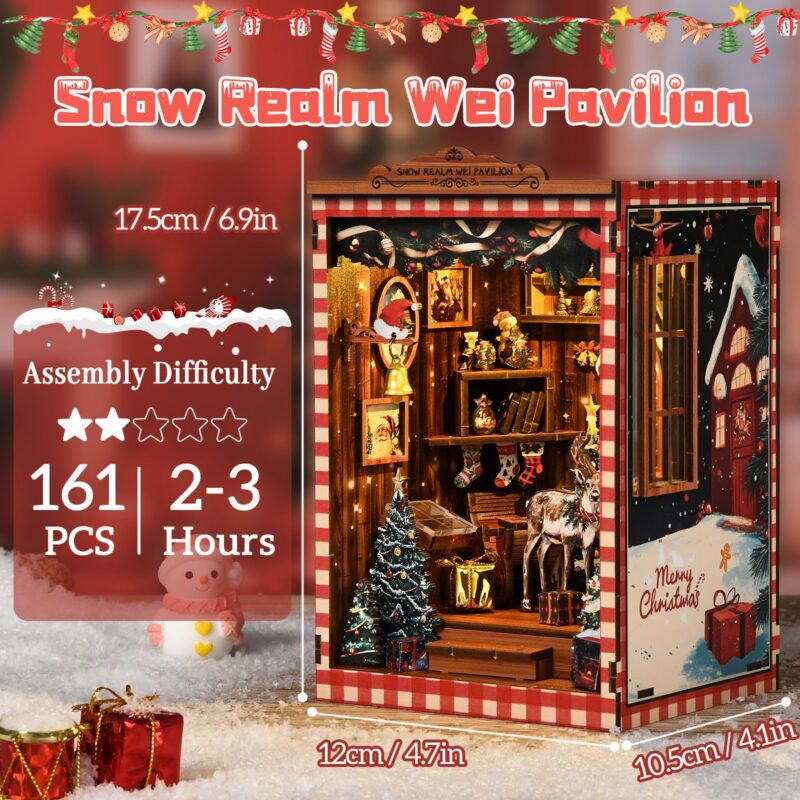 Nextips Snow Realm Pavilion DIY Book Nook Kit with LED