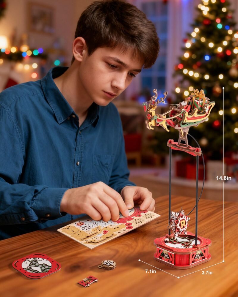 Rokr Santa on Sleigh 3D Wooden Puzzle