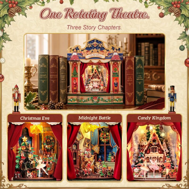 Cutebee The Nutcracker's Dreamscape Adventure 3D Wooden Puzzle with LED