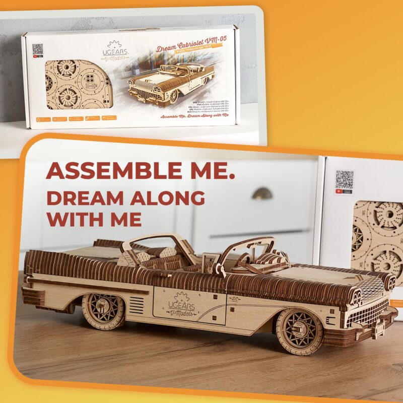 Ugears Dream Cabriolet VM-05 3D Wooden Puzzle — view 5