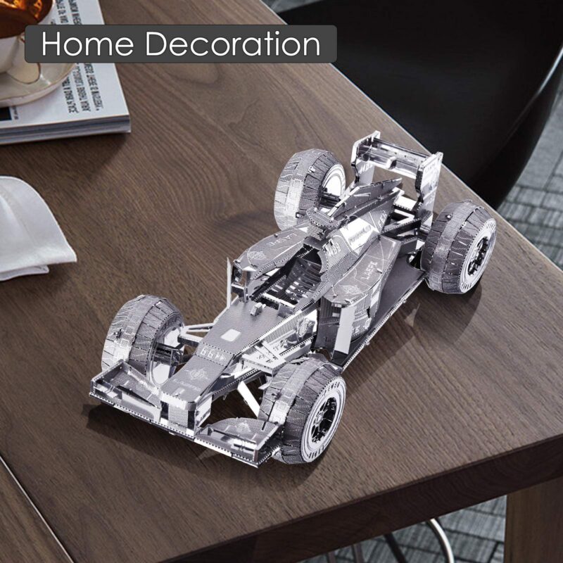 Piececool Silver Formula Car 3D Metal Model Kit (69 Pcs)