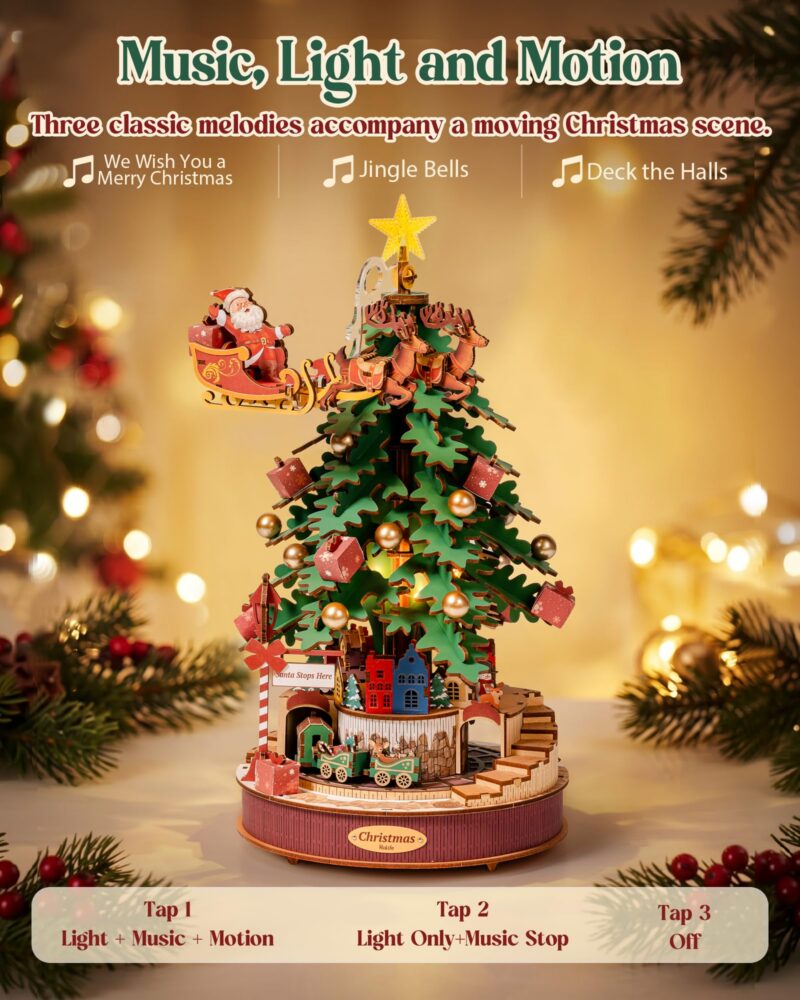 Rolife Musical Christmas Tree 3D Wooden Puzzle