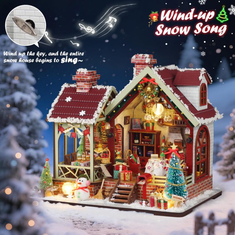 Foyucool Winterfest DIY Miniature House Kit with LED