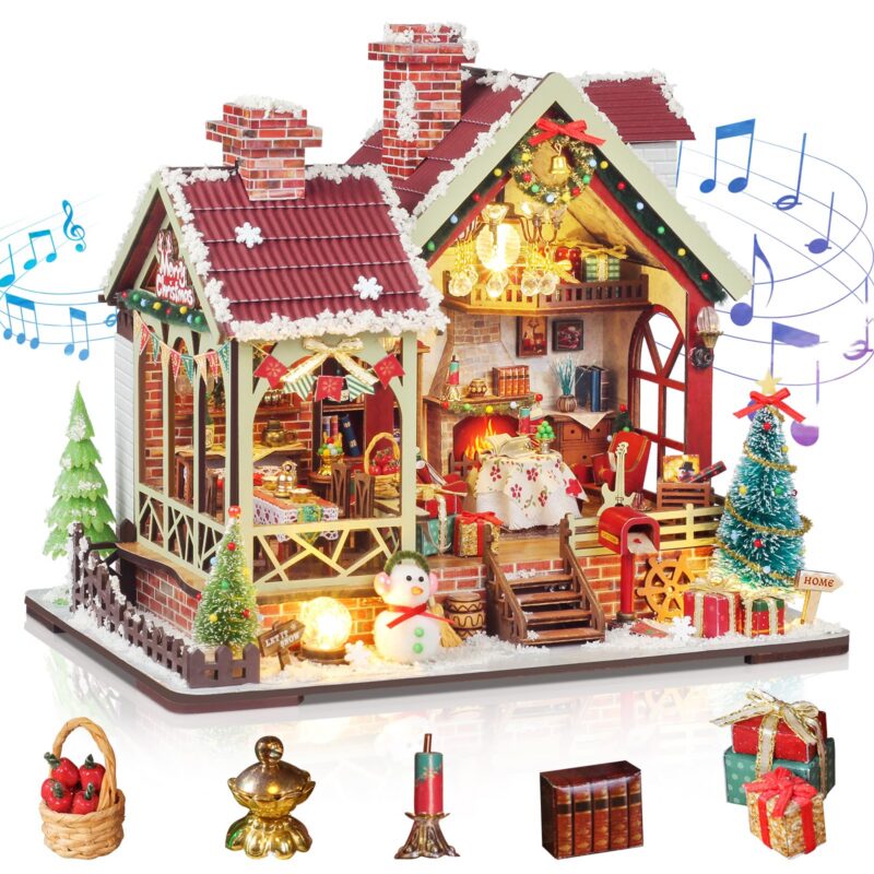 Foyucool Winterfest DIY Miniature House Kit with LED