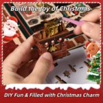 Mostcloud Christmas Shop Music Box DIY Book Nook Kit with LED