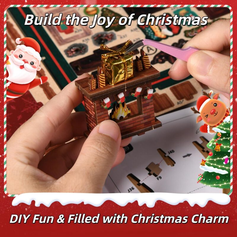 Mostcloud Christmas Shop Music Box DIY Book Nook Kit with LED