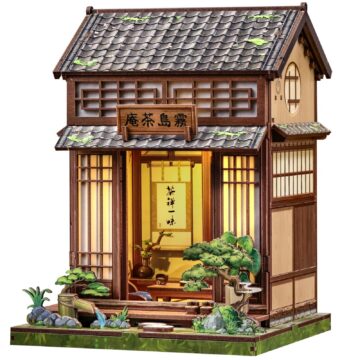 Cutebee Japanese Tea House DIY Book Nook Kit with LED