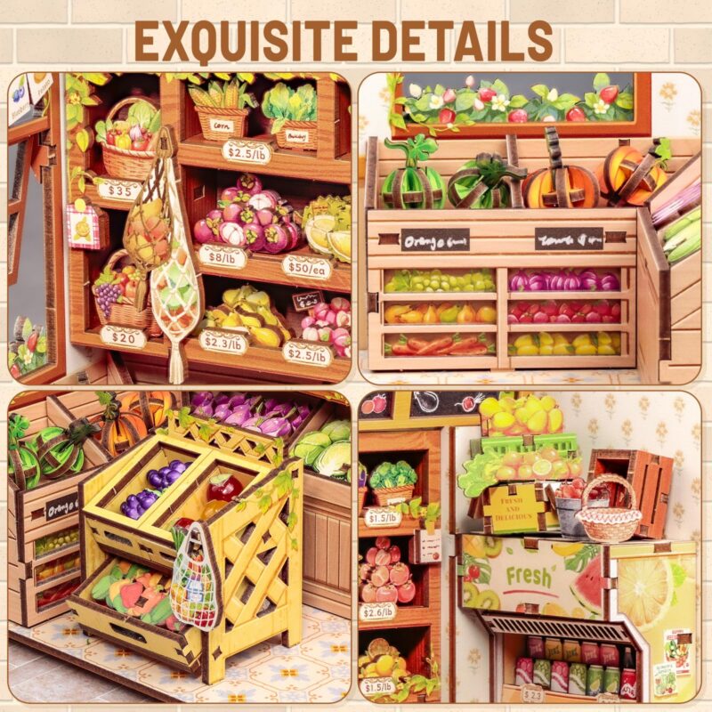 Cutebee The Greens' Grocery DIY Book Nook Kit
