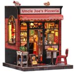 Cutebee Uncle Joe's Pizzeria DIY Book Nook Kit with LED