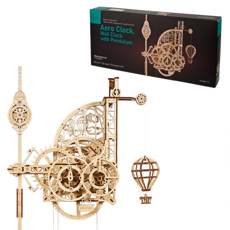 Ugears Aero Clock 3D Wooden Puzzle with Pendulum