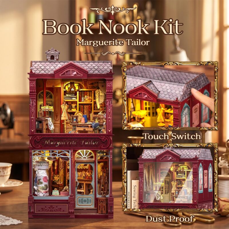 Cutebee Marguerite Tailor Shop DIY Book Nook Kit with LED