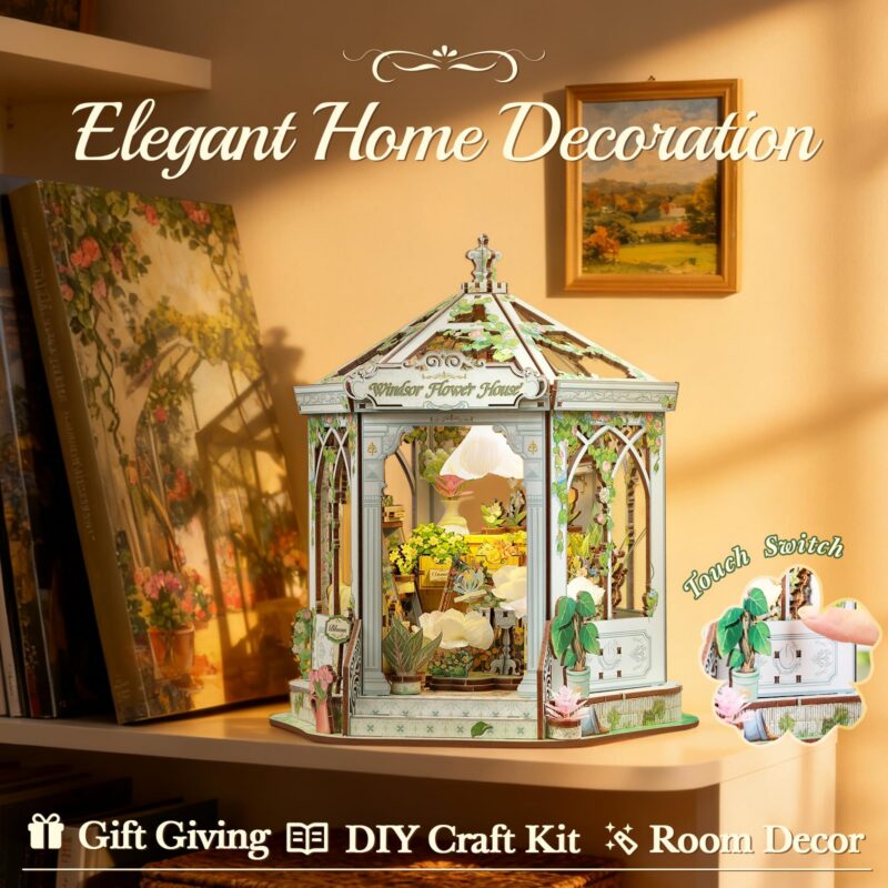Cutebee Windsor Flower House DIY Miniature House Kit with LED