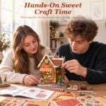 Cutebee Christmas Gingerbread Cottage DIY Miniature House Kit with LED