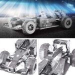 Piececool Silver Formula Car 3D Metal Model Kit (69 Pcs)