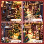 Iboheye Christmas Snow Night DIY Book Nook Kit with LED