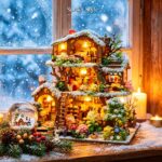 Rhzn Snow Tree House DIY Miniature House Kit