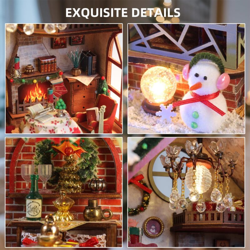 Ozjay Warm Christmas Lodge DIY Miniature House Kit