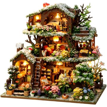 Rhzn Snow Tree House DIY Miniature House Kit