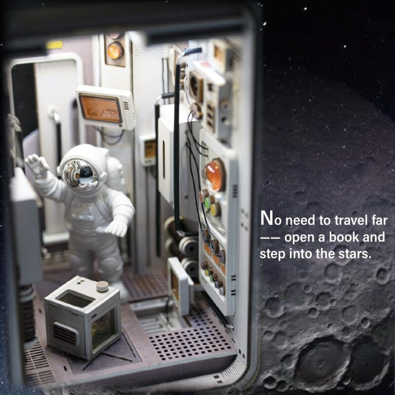Joohour Space Capsule DIY Book Nook Kit with LED