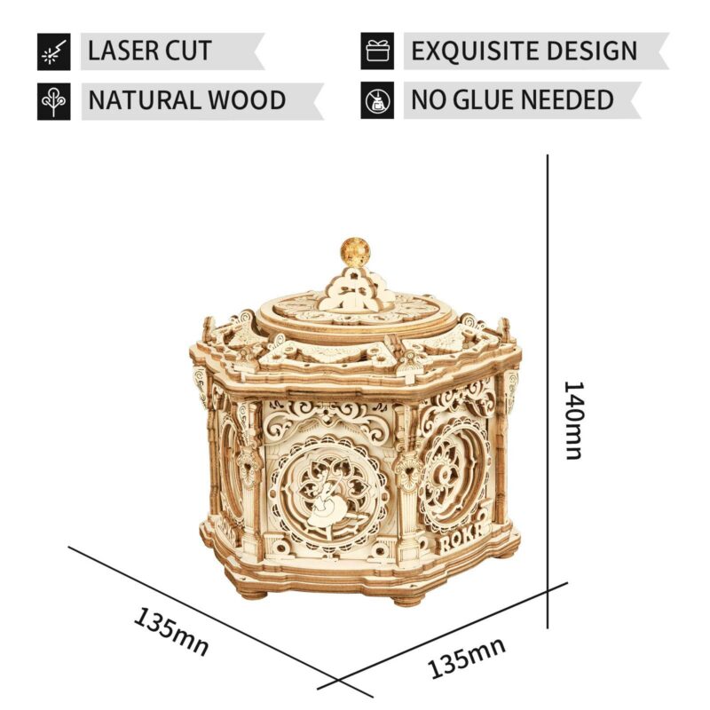 Rokr Cathedral-Style 3D Wooden Music Box Puzzle