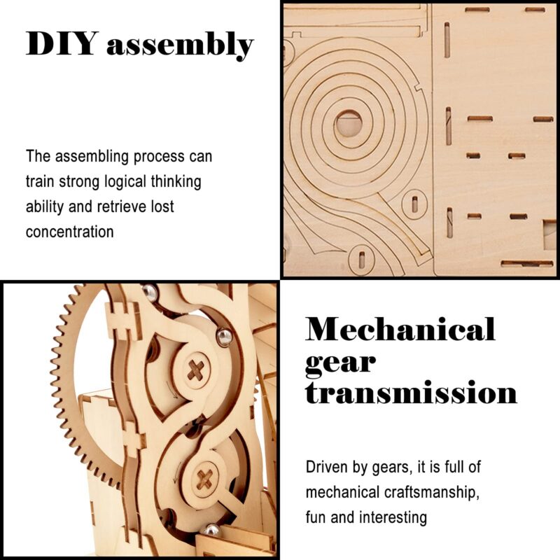 Auryee Solar-Powered 3D Wooden Marble Run