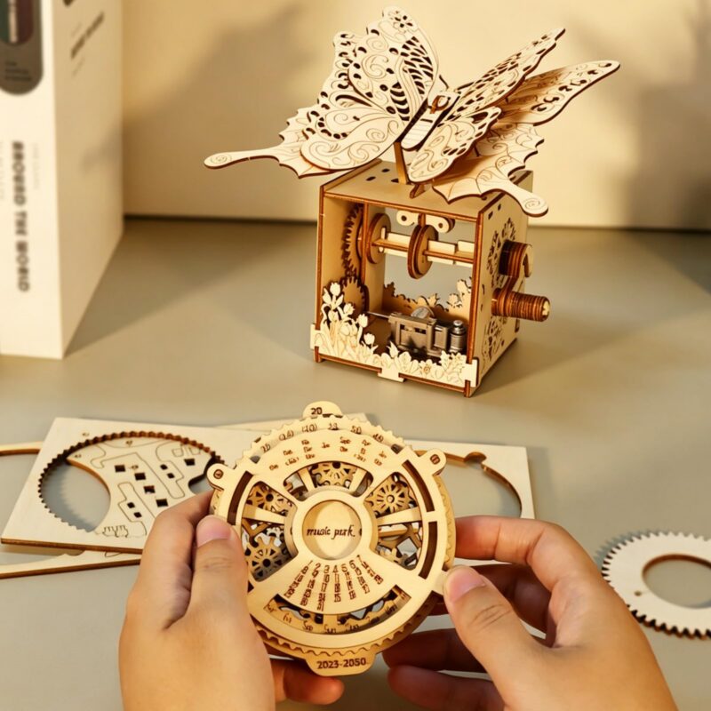 Music Park Butterfly & Calendar 3D Wooden Puzzle