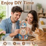 Jollitot Cat 3D Wooden Clock Puzzle