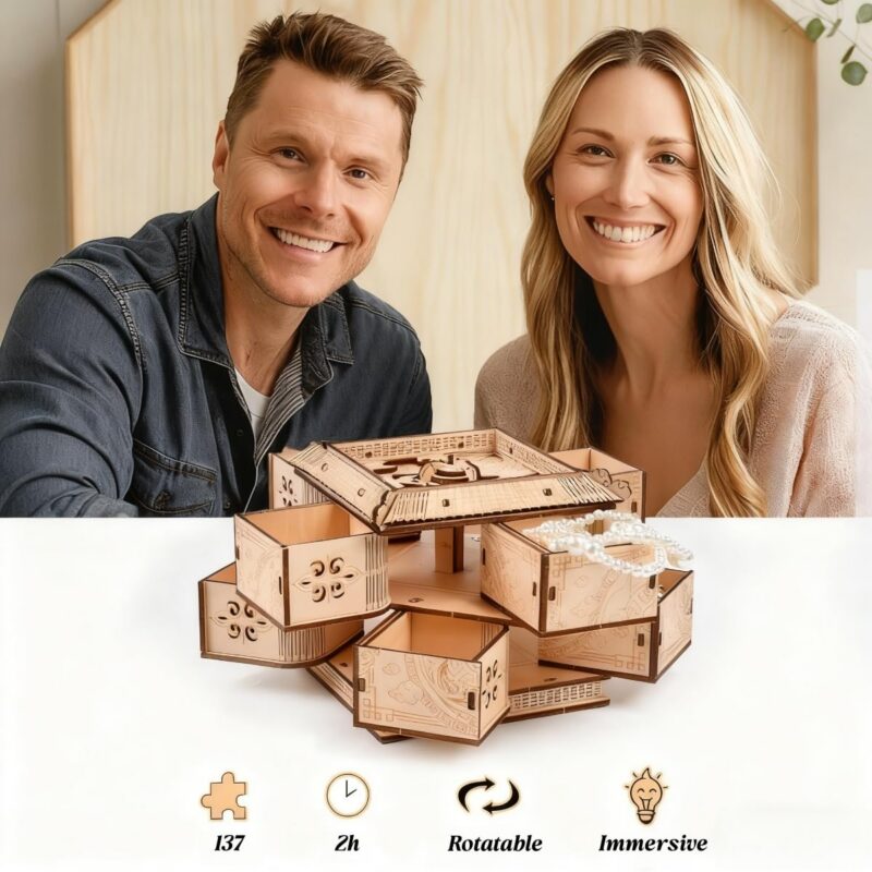 Zamtzax Mechanical Dragon Treasure Chest 3D Wooden Puzzle