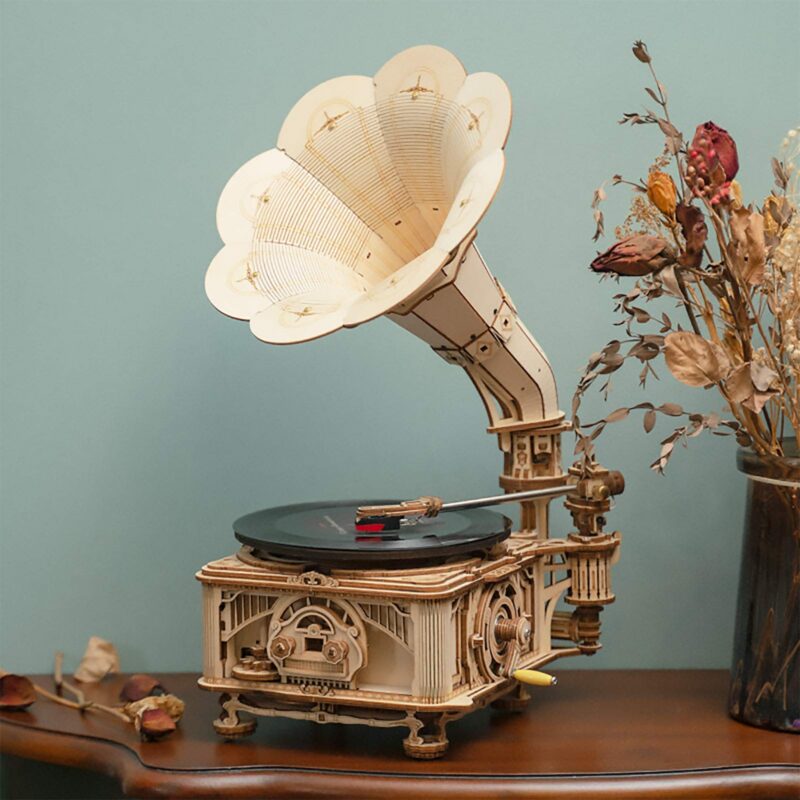 Rowood Gramophone 3D Wooden Music Box Puzzle