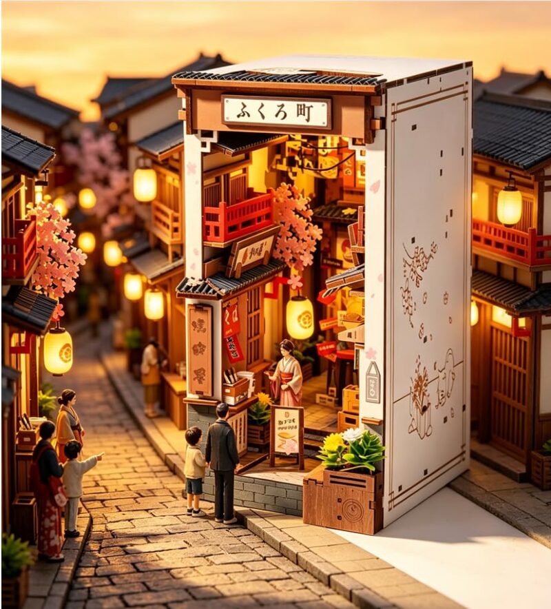 Rolife Sakura Wine Alley DIY Book Nook Kit