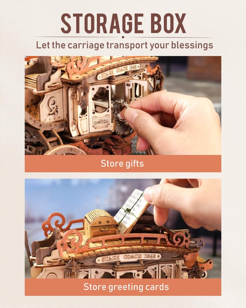Rokr Stagecoach 3D Wooden Music Box Puzzle