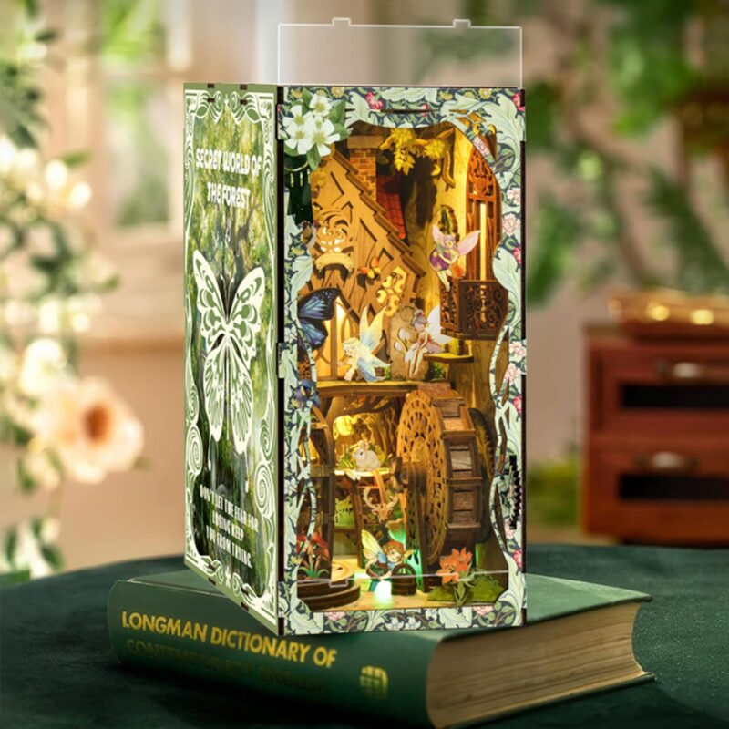 Isseve Forest Secret World DIY Book Nook Kit with LED