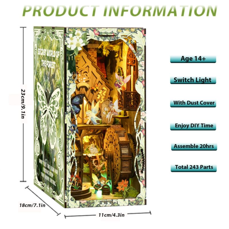 Isseve Forest Secret World DIY Book Nook Kit with LED