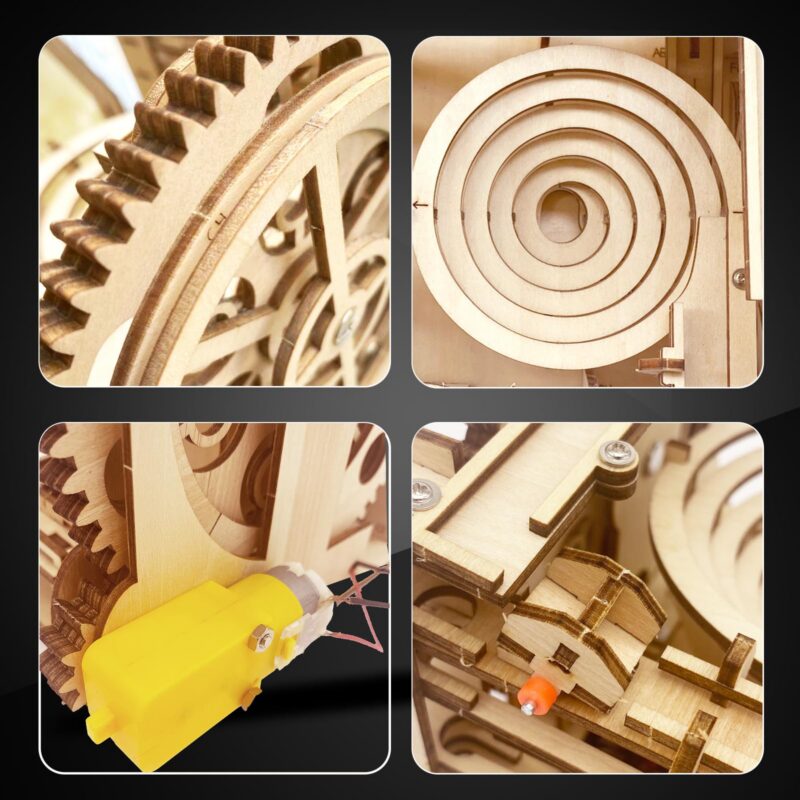Iqietoy Motorized Gear Lift 3D Wooden Marble Run