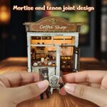 Antreatu Retro Coffee Shop DIY Book Nook Kit with LED