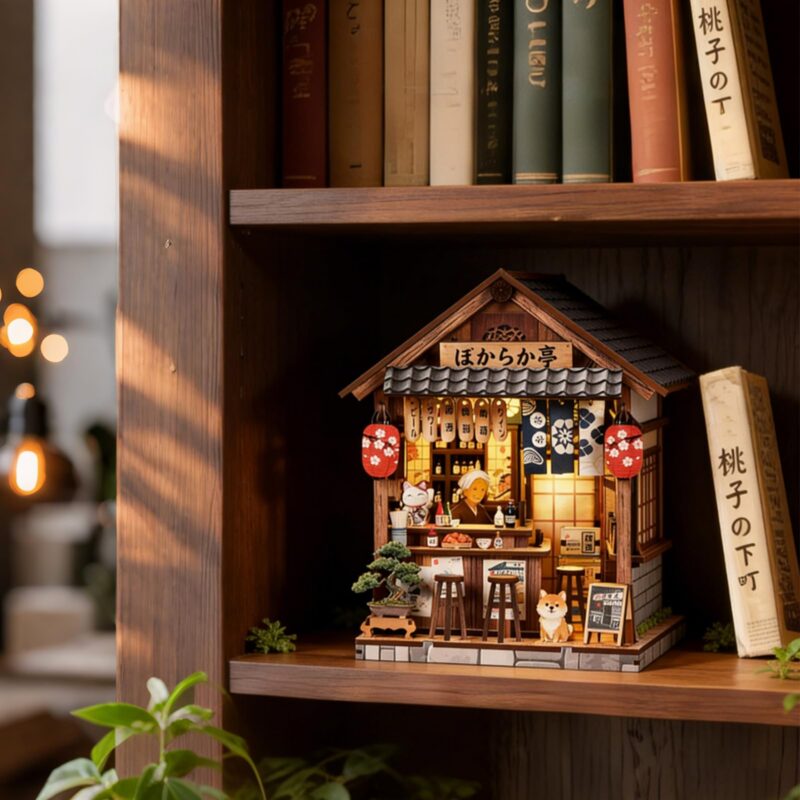 Kubelyx Japanese Izakaya DIY Book Nook Kit with LED