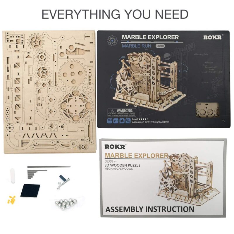 Rokr Lift Coaster 3D Wooden Marble Run