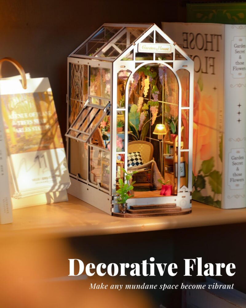 Rolife Garden House DIY Book Nook Kit with LED