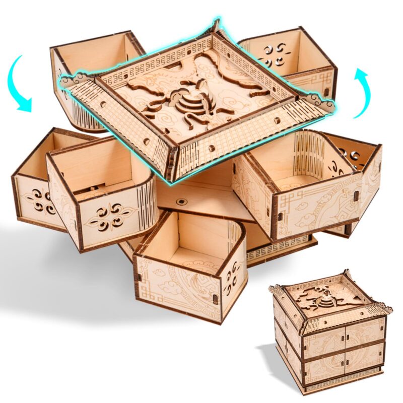 Zamtzax Mechanical Dragon Treasure Chest 3D Wooden Puzzle Zamtzax Mechanical Dragon Treasure Chest 3D Wooden Puzzle