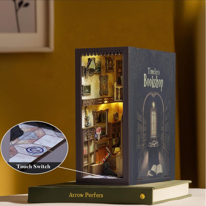 Qianling Timeless Bookshop DIY Book Nook Kit with LED