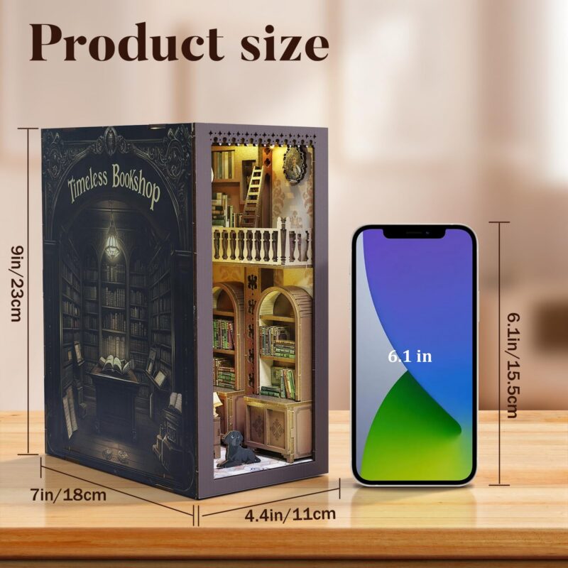 Qianling Timeless Bookshop DIY Book Nook Kit with LED