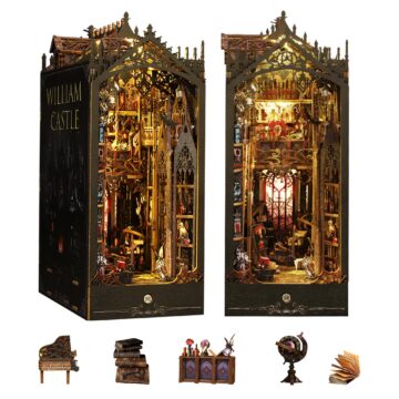 Flever William Castle DIY Book Nook Kit with LED