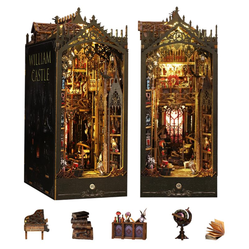 Flever William Castle DIY Book Nook Kit with LED Flever William Castle DIY Book Nook Kit with LED