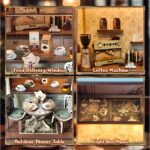 Antreatu Retro Coffee Shop DIY Book Nook Kit with LED