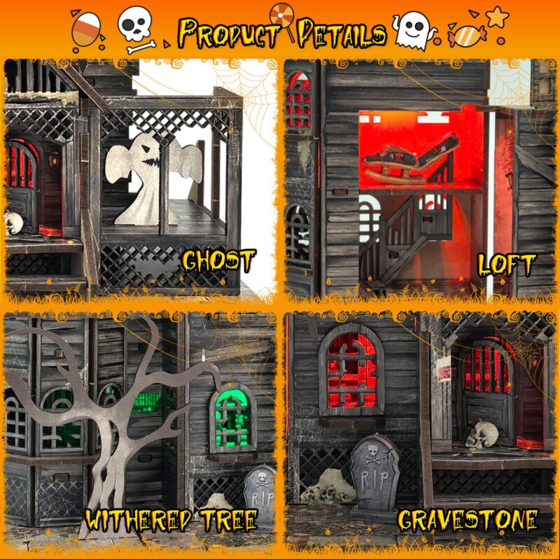 Dibetoy Haunted House DIY Book Nook Kit with LED