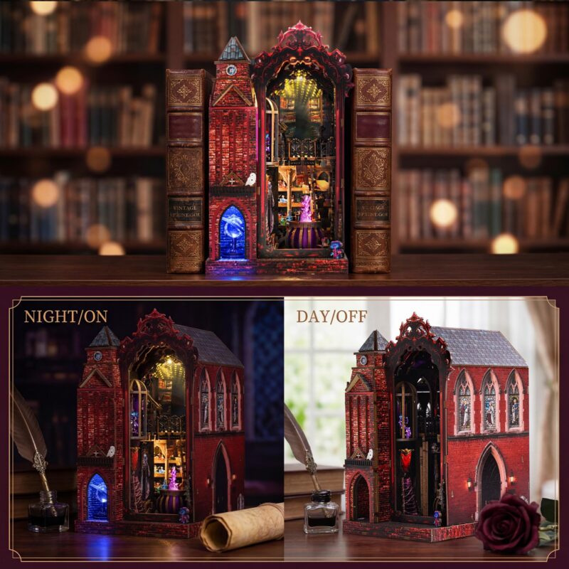 Gattlelic Arcane Spire Magic Castle DIY Book Nook Kit with LED