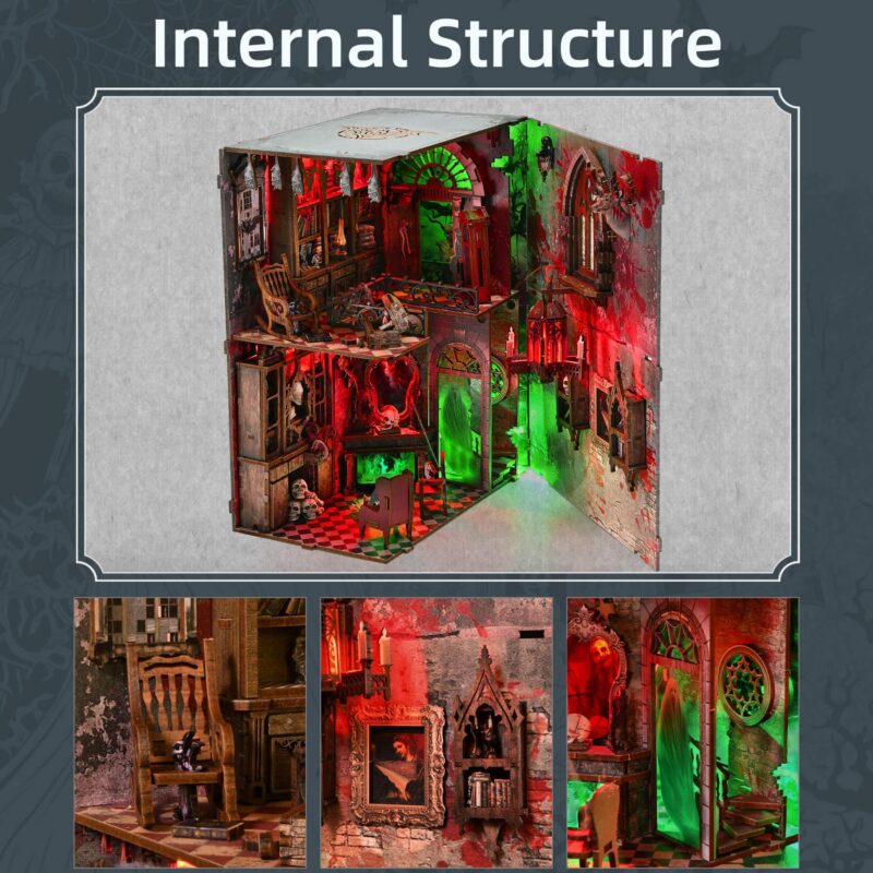 Fifijoy Haunted Horror DIY Book Nook Kit with LED