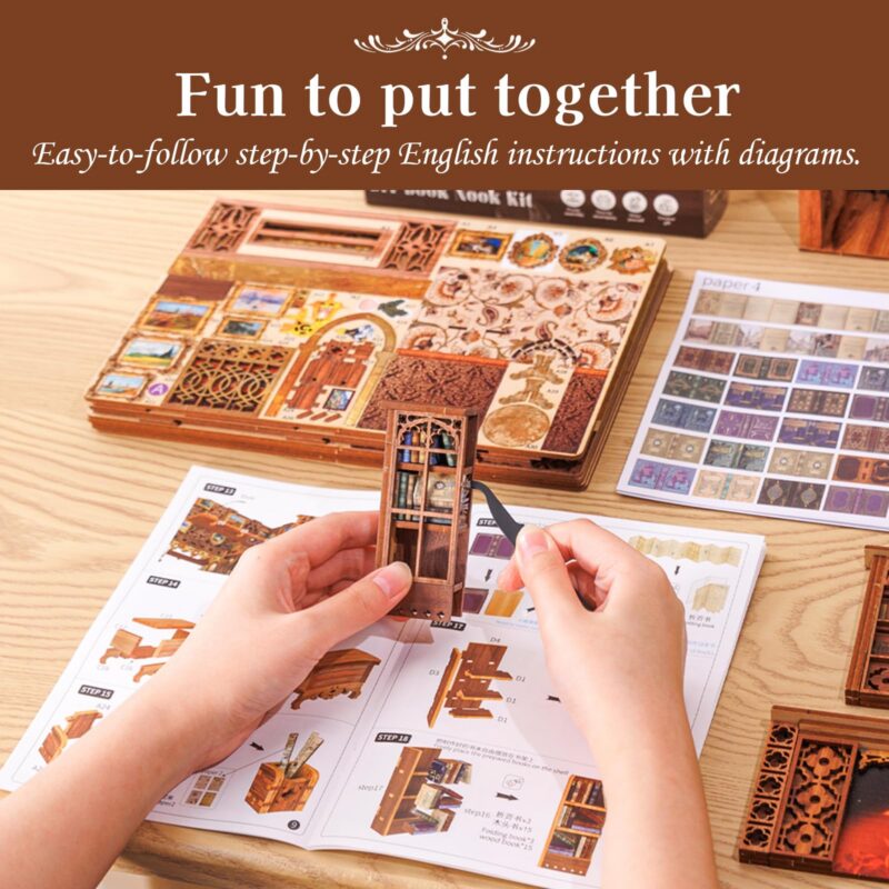 Cutefun Eternal Bookstore DIY Book Nook Kit with LED