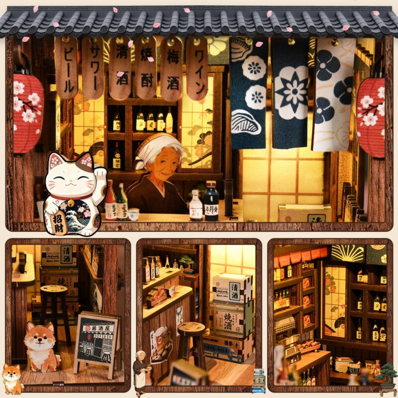 Kubelyx Japanese Izakaya DIY Book Nook Kit with LED