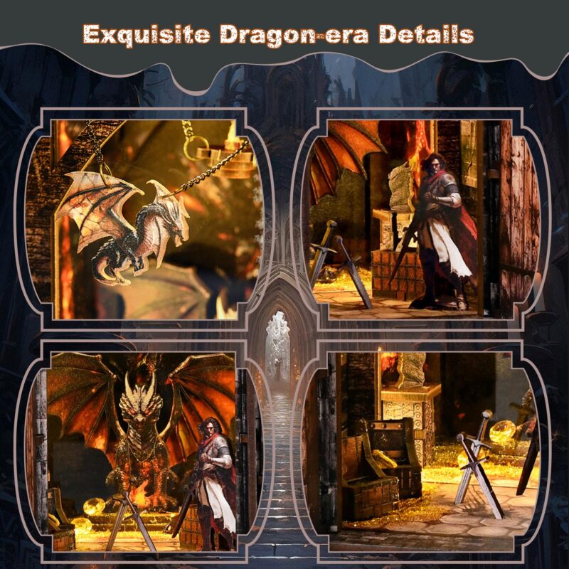Soothee Dragon Castle DIY Book Nook Kit with LED